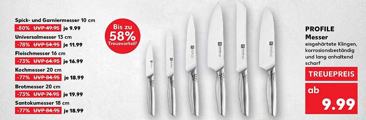 PROFILE Messer mit eisgehärteten Klingen