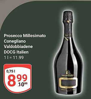 Prosecco Millesimato Conegliano Valdobbiadene DOCG Italien