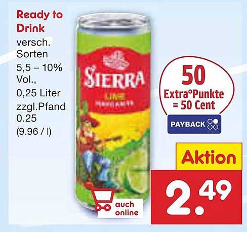 Ready to Drink Sierra - Verschiedene Sorten