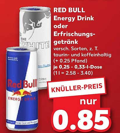 RED BULL Energy Drink oder Erfrischungsgetränk