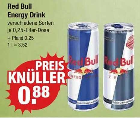 Red Bull Energy Drink verschiedene Sorten je 0,25-Liter-Dose