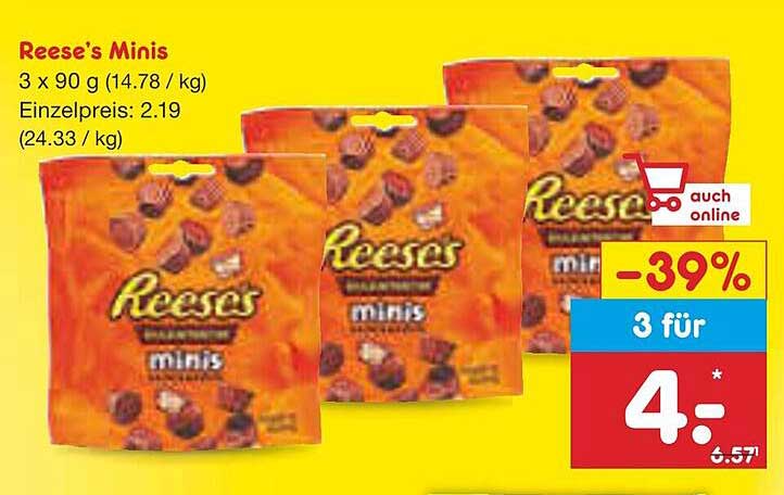 Reese’s Minis - 3 x 90 g für nur 4,- €