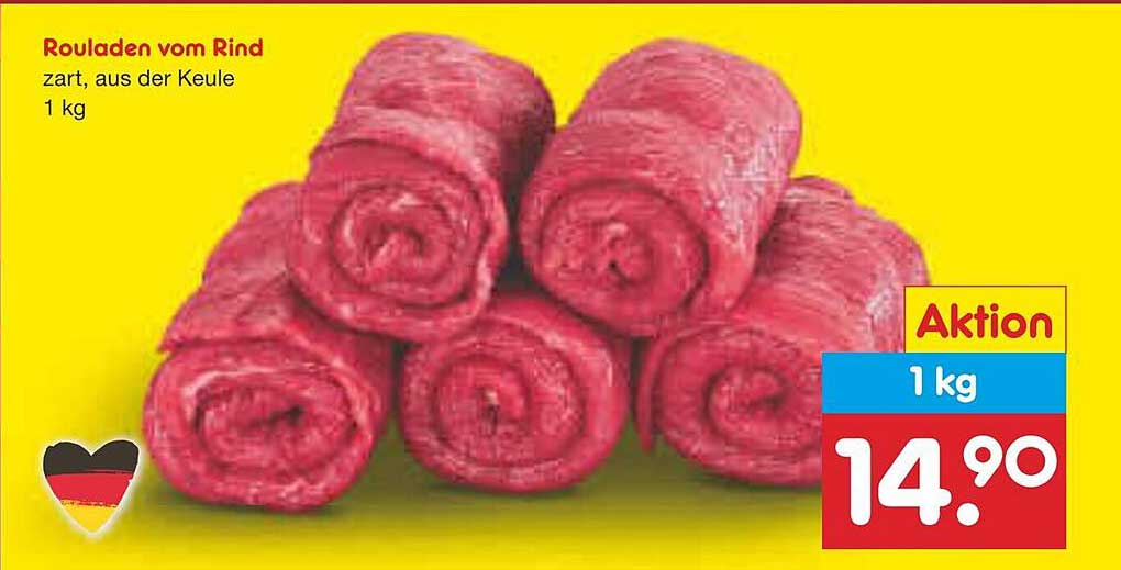 Rinderrouladen zart, aus der Keule - 1 kg