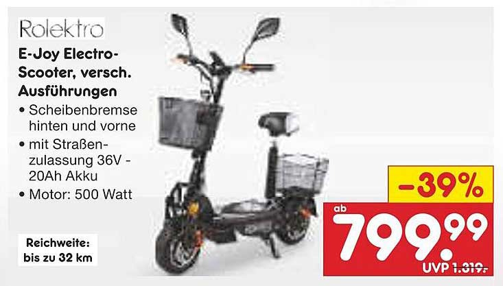 Rolektro E-Joy Electro-Scooter, verschiedene Ausführungen