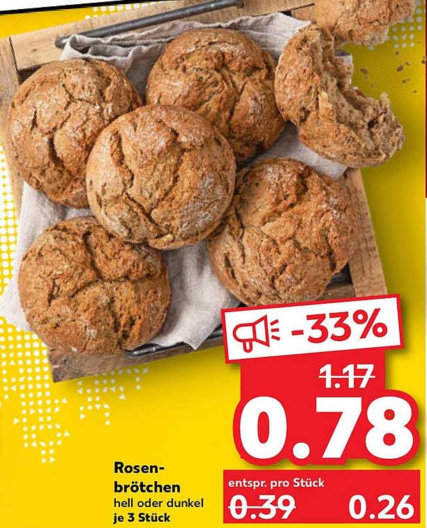 Rosenbrötchen hell oder dunkel je 3 Stück