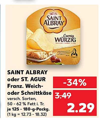 SAINT ALBRAY oder ST. AGUR Franz. Weich- oder Schnittkäse