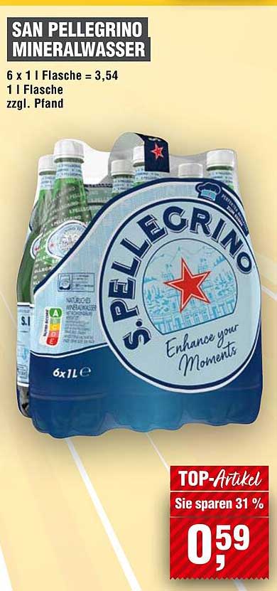SAN PELLEGRINO MINERALWASSER 6 x 1 L