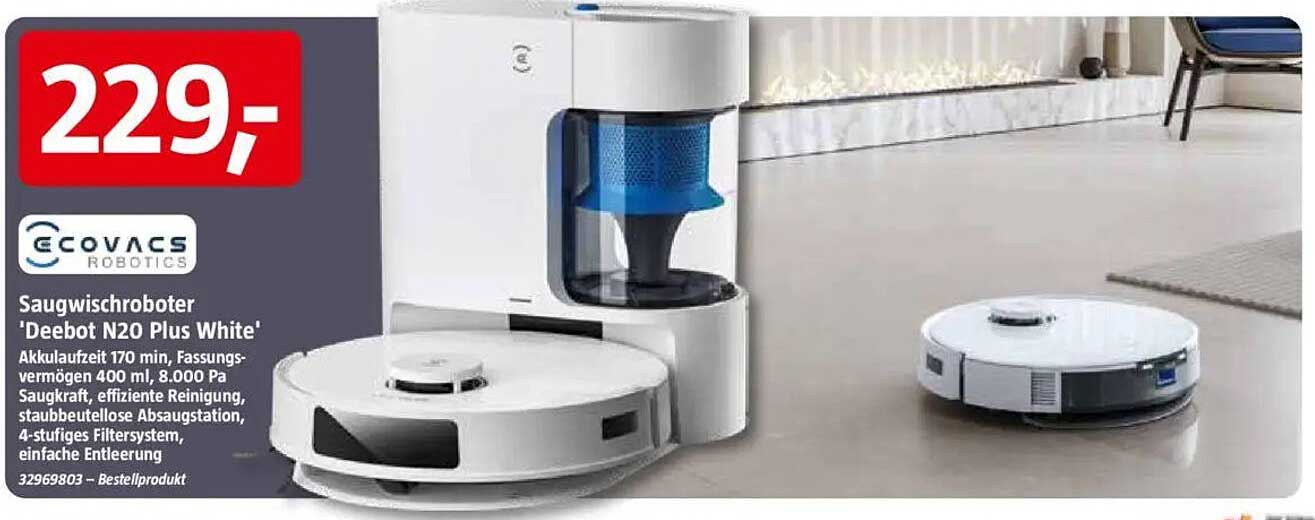 Saugwischroboter 'Deebot N20 Plus White'