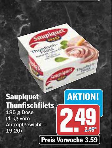 Saupiquet Thunfischfilets 185 g Dose