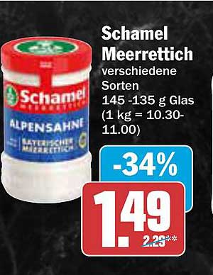 Schamel Meerrettich verschiedene Sorten 145-135 g Glas