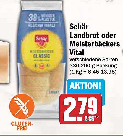 Schär Landbrot oder Meisterbäckers Vital 330-200 g Packung