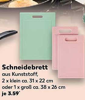 Schneidebrett aus Kunststoff, 2 x klein ca. 31 x 22 cm oder 1 x groß ca. 38 x 26 cm je 3,59€