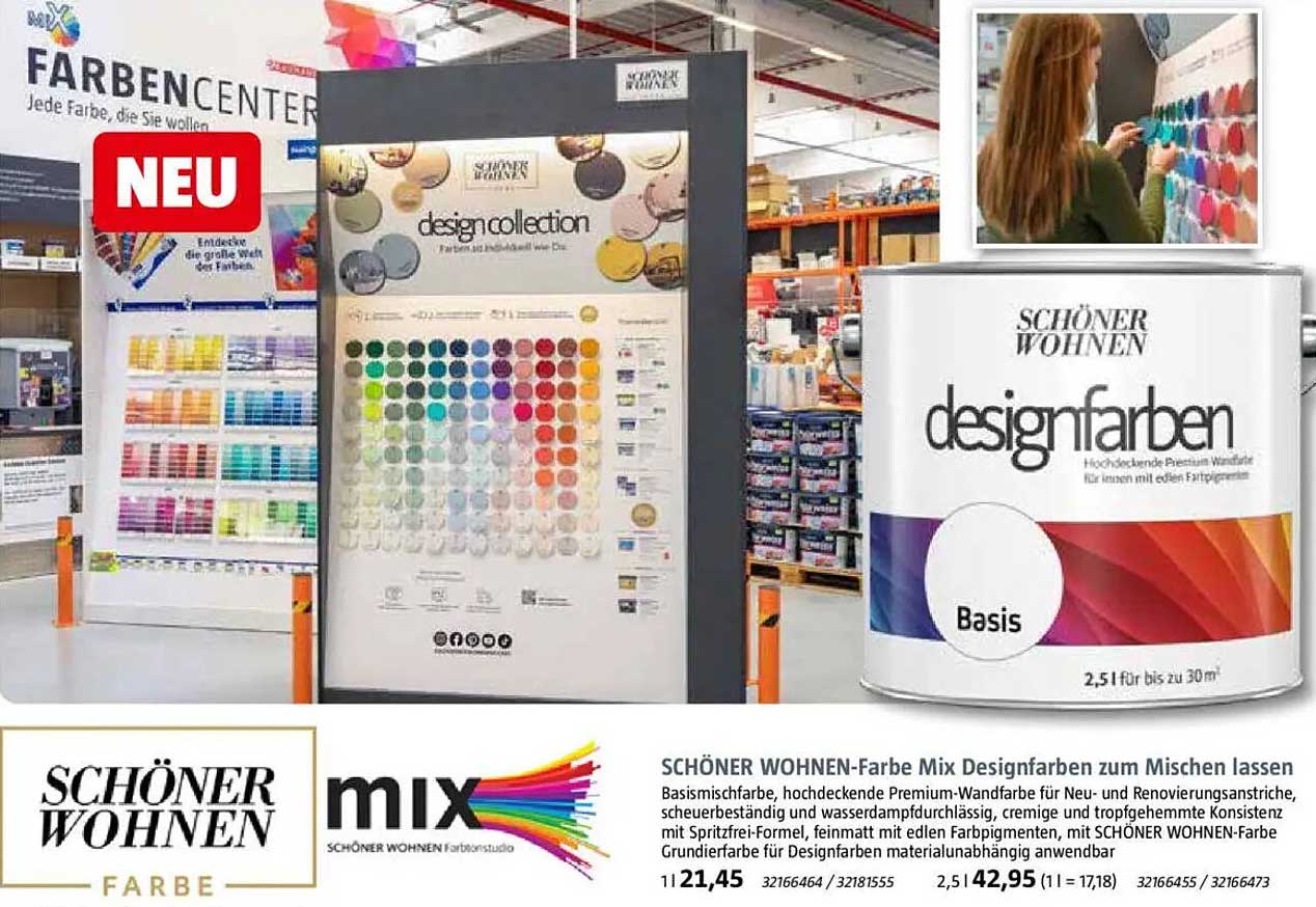 SCHÖNER WOHNEN-Farbe Mix Designfarben zum Mischen lassen