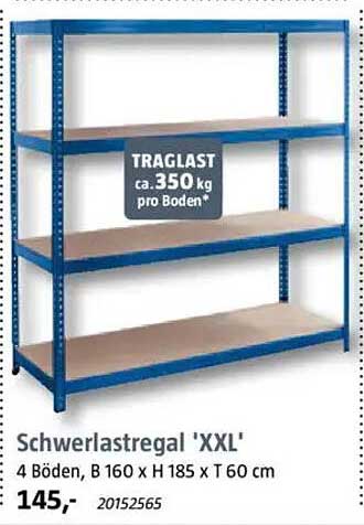 Schwerlastregal 'XXL' 4 Böden