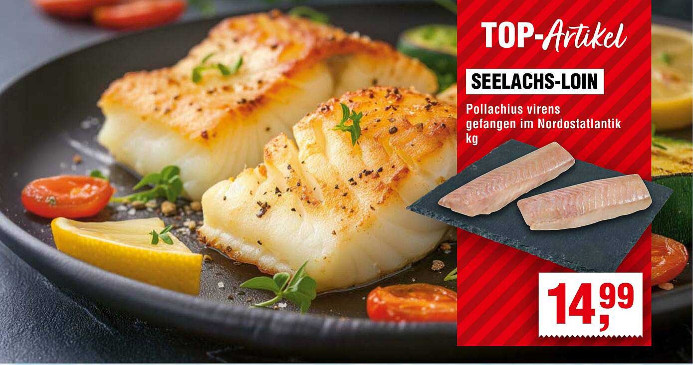SEELACHS-LOIN - Pollachius virens gefangen im Nordostatlantik