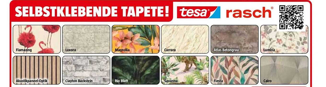 Selbstklebende Tapete von tesa