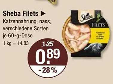 Sheba Filets - Katzennahrung, nass, verschiedene Sorten je 60-g-Dose