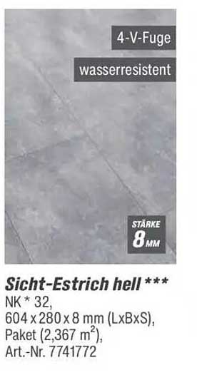 Sicht-Estrich hell *** 4-V-Fuge - wasserresistent