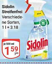 Sidolin Streifenfrei, 500 ml – Angebote vom 25.08.2025 bis 30.08.2025