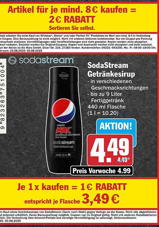 SodaStream Getränkesirup - verschiedene Geschmacksrichtungen