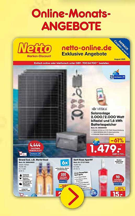 Solaranlage 2.000/2.000 Watt bifazial und 1,6 kWh Batteriespeicher