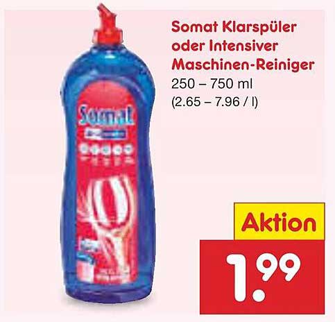 Somat Klarspüler oder Intensiver Maschinen-Reiniger 250 – 750 ml