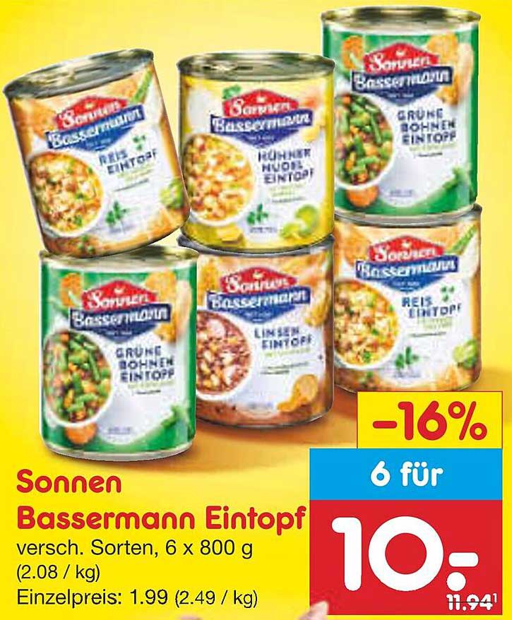 Sonnen Bassermann Eintopf, 6 x 800 g
