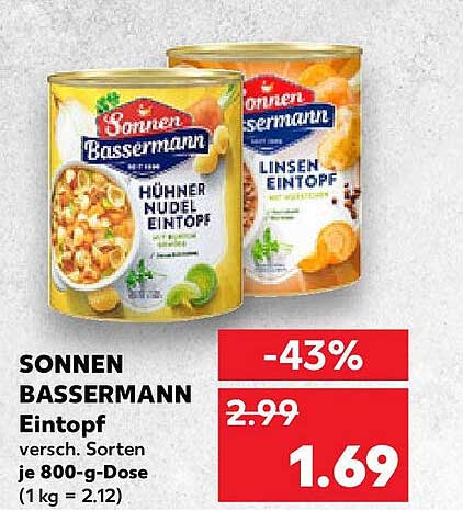 SONNEN BASSERMANN Eintopf - Verschiedene Sorten je 800-g-Dose