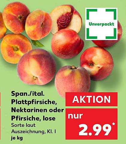 Span./ital. Plattpfirsiche, Nektarinen oder Pfirsiche, lose
