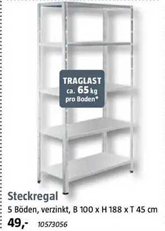Steckregal 5 Böden verzinkt
