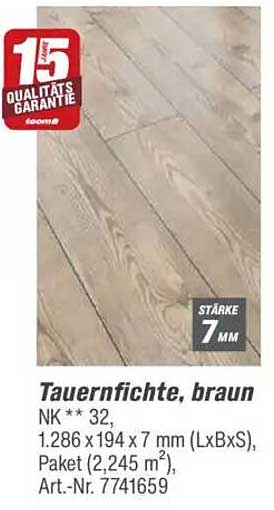 Tauernfichte, braun, NK ** 32, 1.286 x 194 x 7 mm