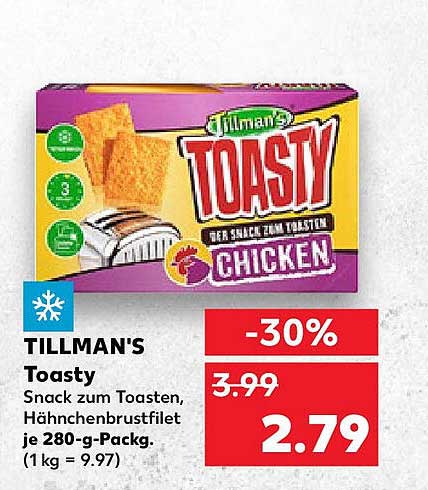 TILLMAN'S Toasty Snack zum Toasten, Hähnchenbrustfilet