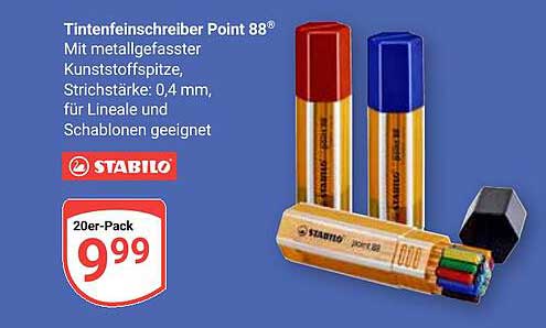 Tintenfeinschreiber Point 88® 20er-Pack