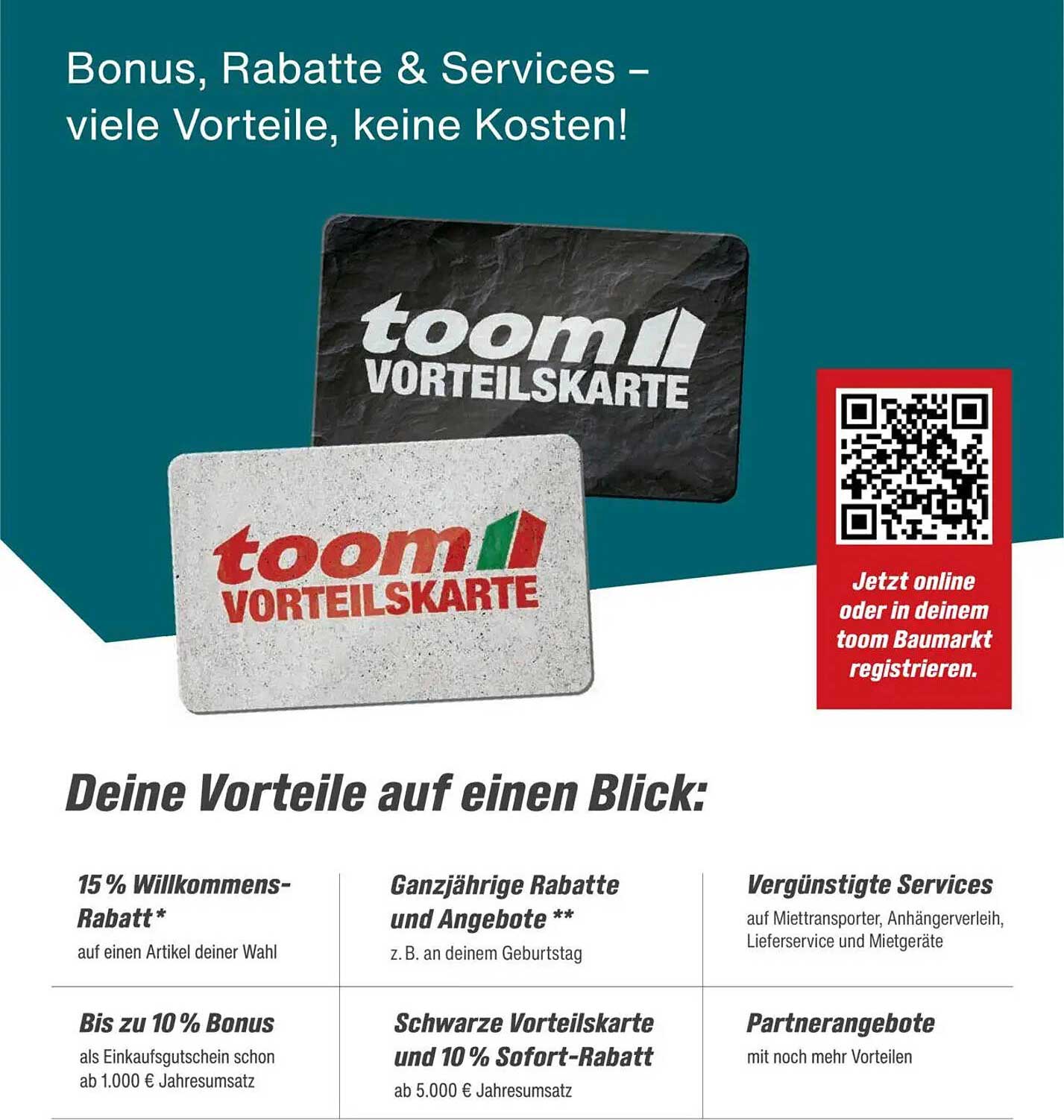 toom Vorteilskarte – Deine Vorteile auf einen Blick