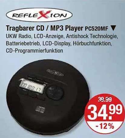 Tragbarer CD / MP3 Player PC520MF
