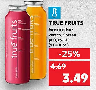 TRUE FRUITS Smoothie - verschiedene Sorten 0,75-I-Fl.