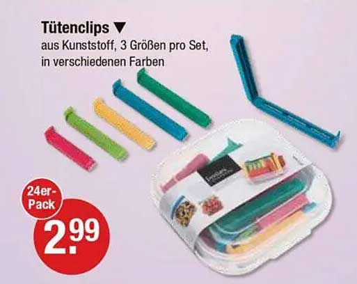 Tütenclips - 24er-Pack in verschiedenen Farben