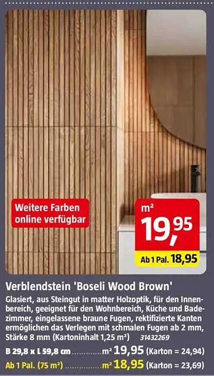 Verblendstein 'Boseli Wood Brown'