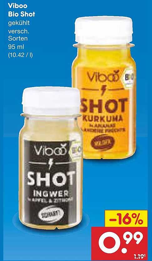 Viboo Bio Shot – Ingwer und Kurkuma