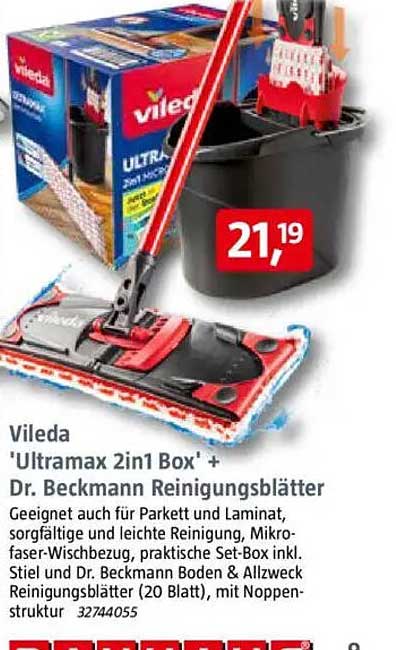 Vileda 'Ultramax 2in1 Box' + Dr. Beckmann Reinigungsblätter
