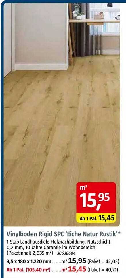 Vinylboden Rigid SPC 'Eiche Natur Rustik'