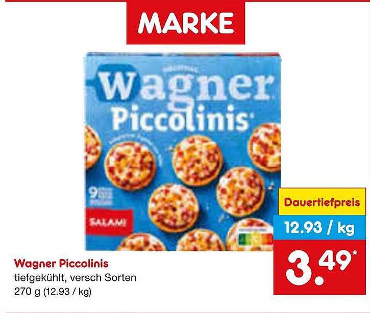 Wagner Piccolinis, tiefgekühlt, verschiedene Sorten