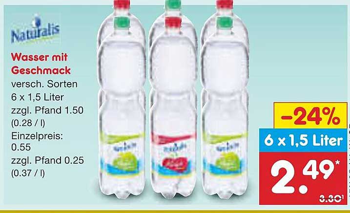 Wasser mit Geschmack 6 x 1,5 Liter
