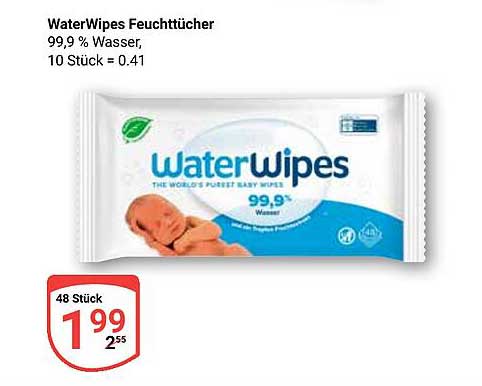 WaterWipes Feuchttücher 99,9 % Wasser