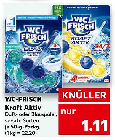 WC-FRISCH Kraft Aktiv Duft- oder Blauspüler 50-g-Pack