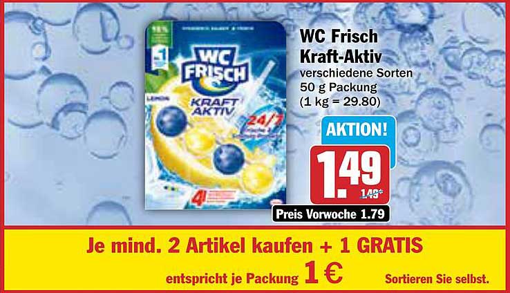 WC Frisch Kraft-Aktiv verschiedene Sorten 50 g Packung