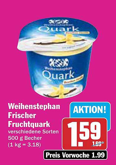 Weihenstephan Frischer Fruchtquark verschiedene Sorten 500 g Becher