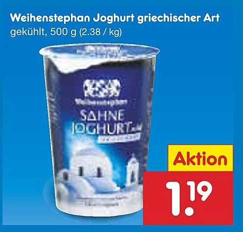 Weihenstephan Joghurt griechischer Art, gekühlt, 500 g