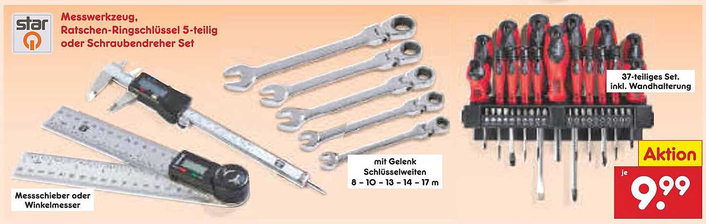 Werkzeug, Ratschen-Ringschlüssel 5-teilig oder Schraubendreher Set