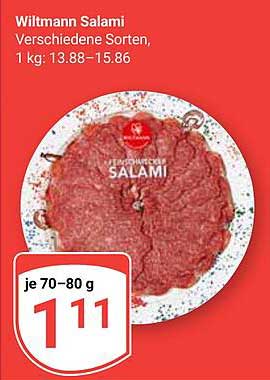 Wiltmann Salami - Verschiedene Sorten, je 70-80 g
